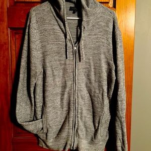 Express Mens Gray zip-up hoody sweater